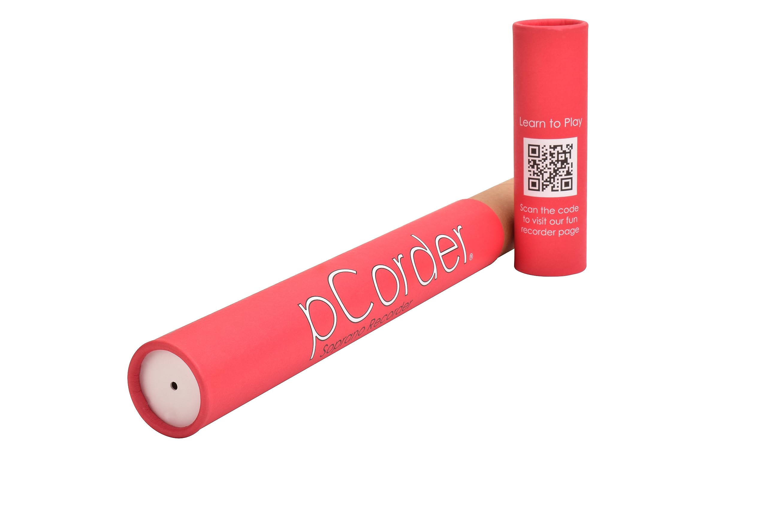 PCORDER pInstrument pCorder Plastikowy rejestrator sopranowy z kartonowym etui, doskonały standard dźwięku i łatwy do czyszczenia, instrument do nagrywania muzyki dla początkujących, czerwony
