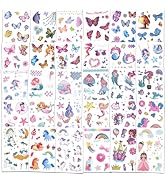 Ozepao Glitter Temporary Tattoo for Girls, 30 Sheets Mix Butterfly Mermaid Unicorn Tattoo Sticker...
