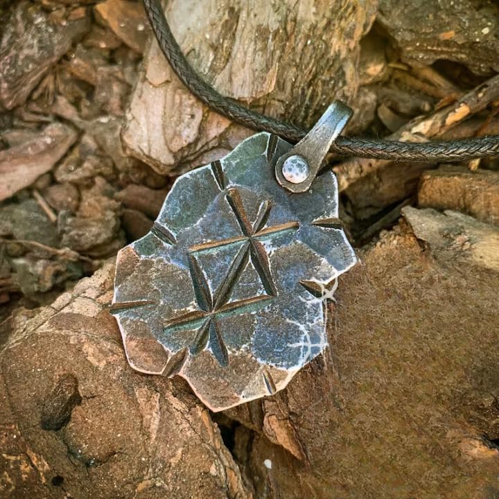 Protection Rune, Forged Iron Rune, Viking Rune, Rune Pendant, Bind Rune Pendant, Nordic Necklace Jwelery4