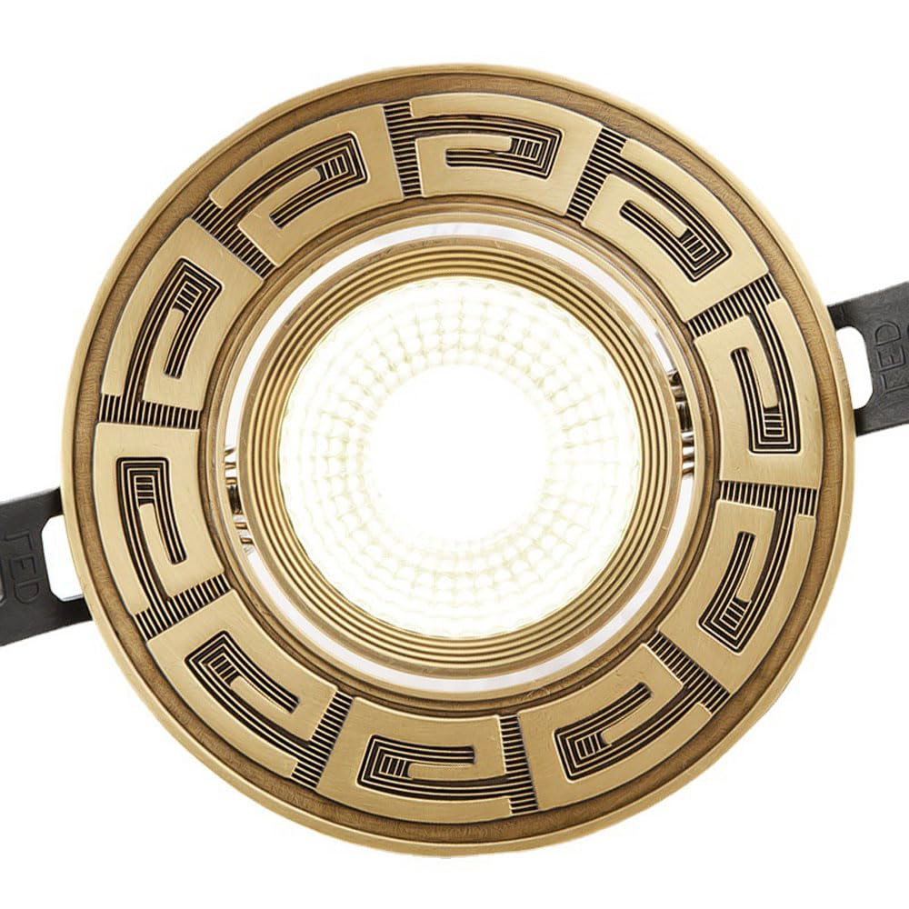 ASerZenith 3.9 Inch Gimbal Round Downlight Luminaire, Brushed Brass Finish, Led Recessed Light Fixtures Dimmable Eyeball Retrofit Spotlight For Living Room Corridor,A-9W