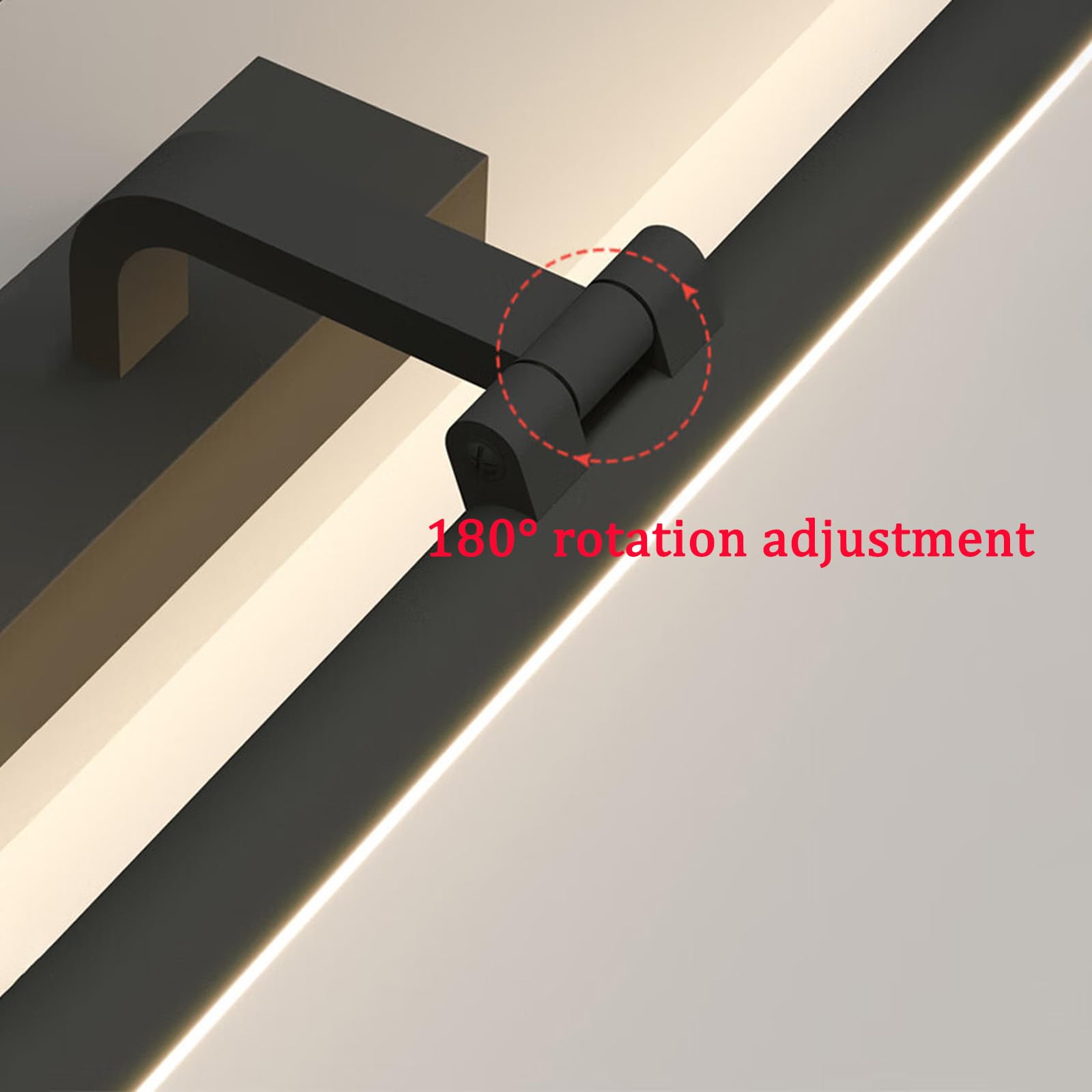 LED Lámpara de Espejo Baño Apliques de Pared Giratorio 180° Ángulo Ajustable Luces de Pared Interior Impermeable Iluminación Armario con Espejo Sala de Estar Dormitorio (Negro Luz Neutro,70cm)