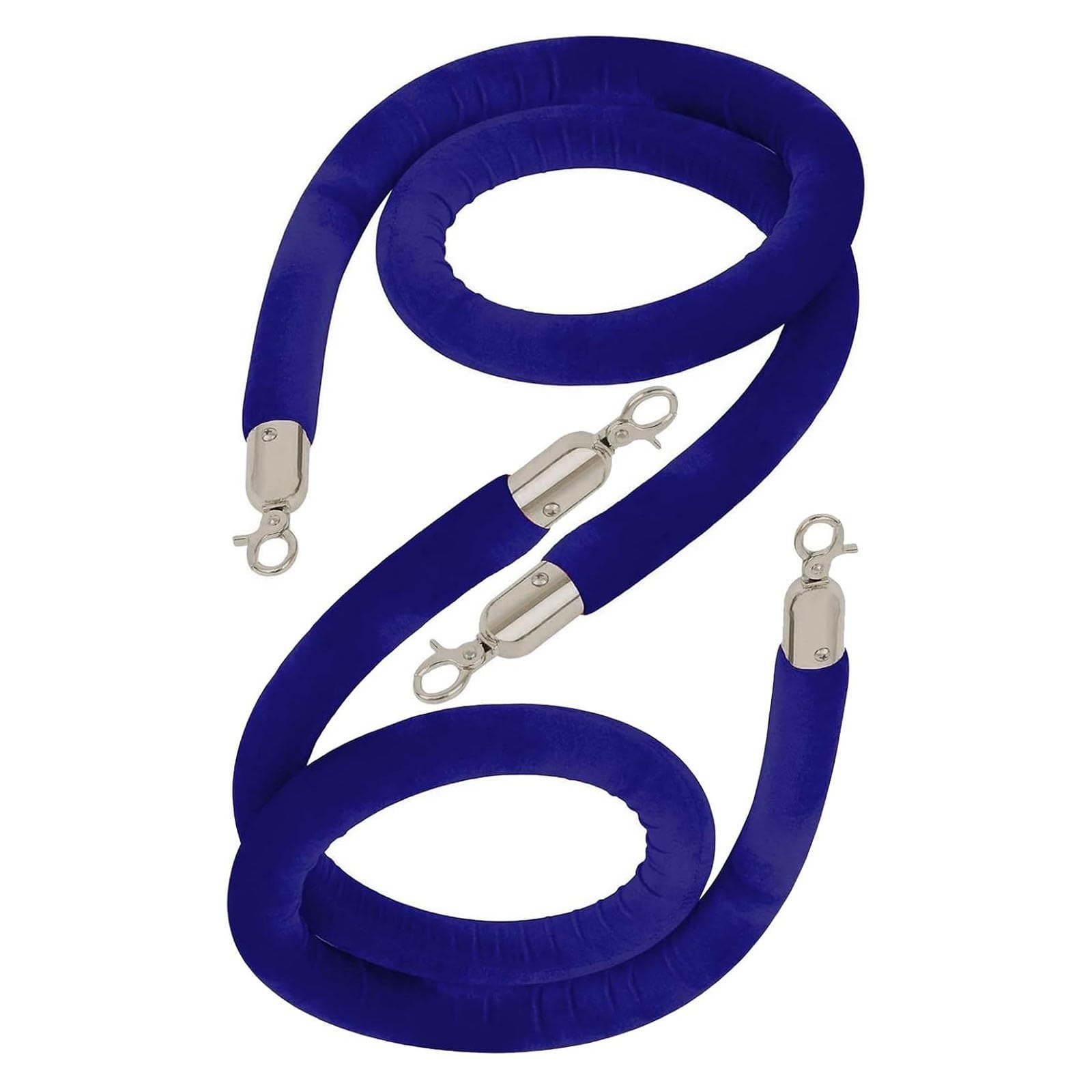 Barrier Rope, Velvet Crowd Control Rope with Clasps, for Queue Divider(Blue,7ft/215cm)