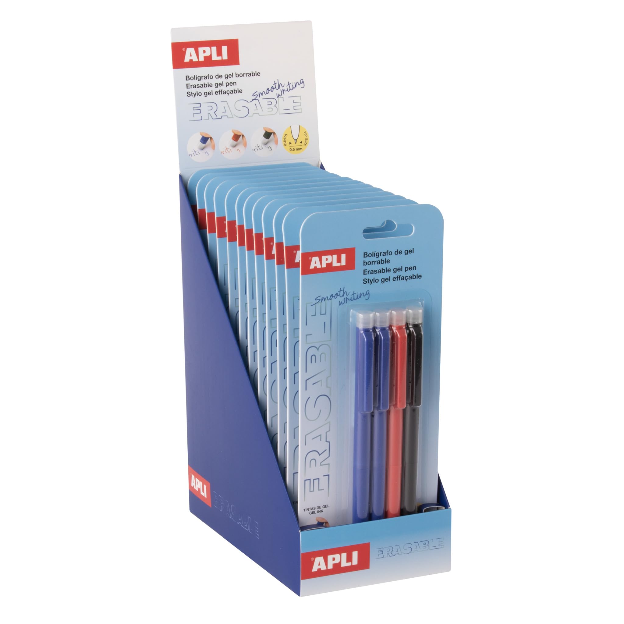 APLI 20516 - Espositore penne gel cancellabili punta 0,5 mm