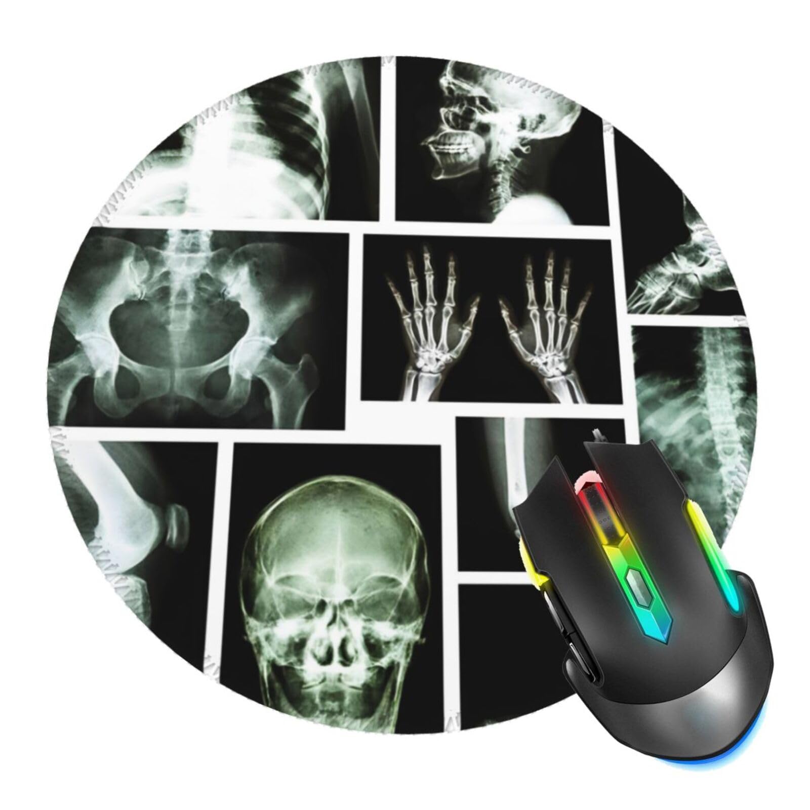 Skull Mouse Pad, Mouse Pads for Desk, Stitched Edge Mousepad with Non-Slip Rubber Base, Gaming Mouse Mat for Computer Laptop Home Office