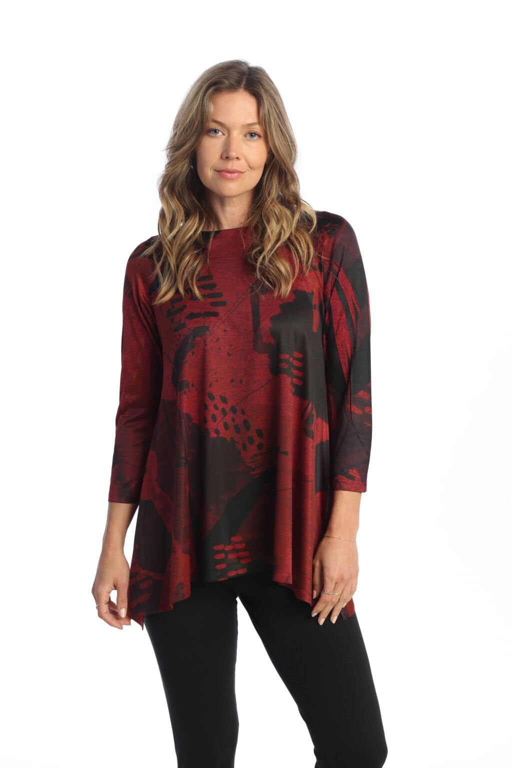 Jess & Jane Women's Montecito Raglan A-line Slinky Knit Tunic Top