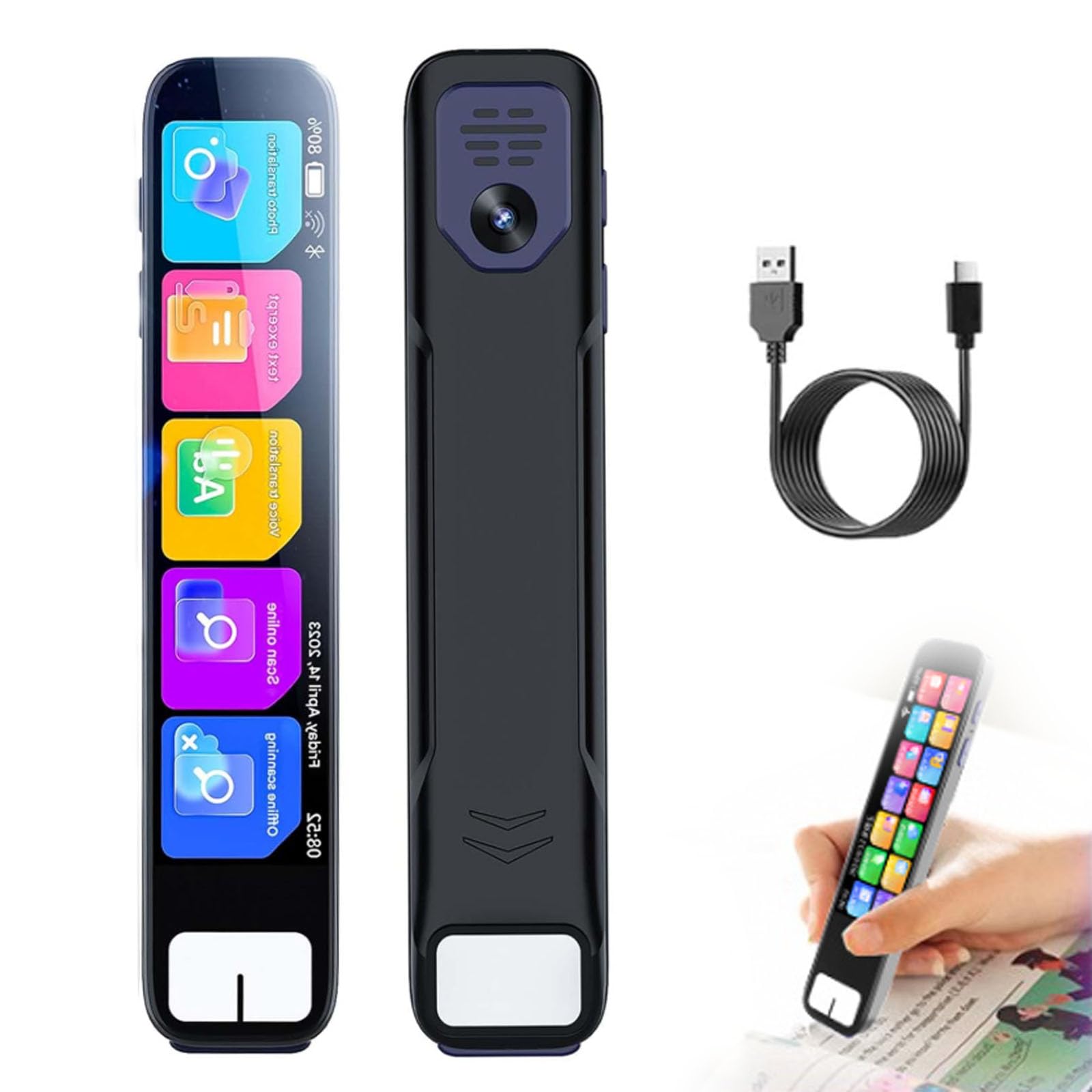 Pen GPT - PenGpt, ScanSense AI Scanning Smart Pen - Instant Al Assistance, 0.5s Fast Identification, Offline Translation (150+ Languages), Instant AI Answers 99% Accuracy, with HD Touchscreen (Black)