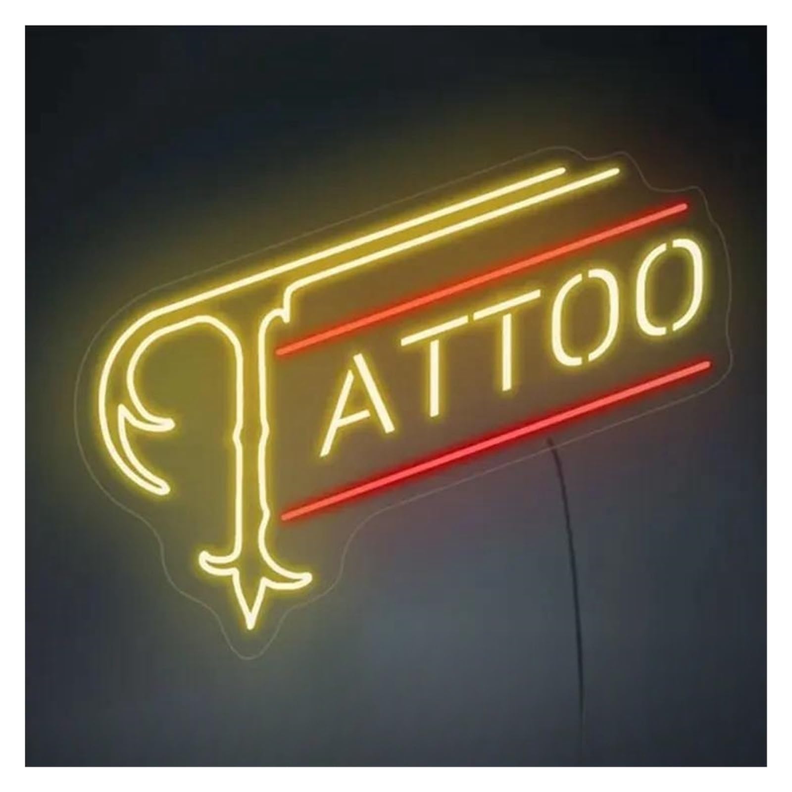 Lemst B Signs Lamp Tattoo Neon Sign Light Dimmable Us Powered For Usiness Shop Ar Eer Living Room Man Cave Clu Bedroom Wall Art Decor 40Cmx31cm(B)