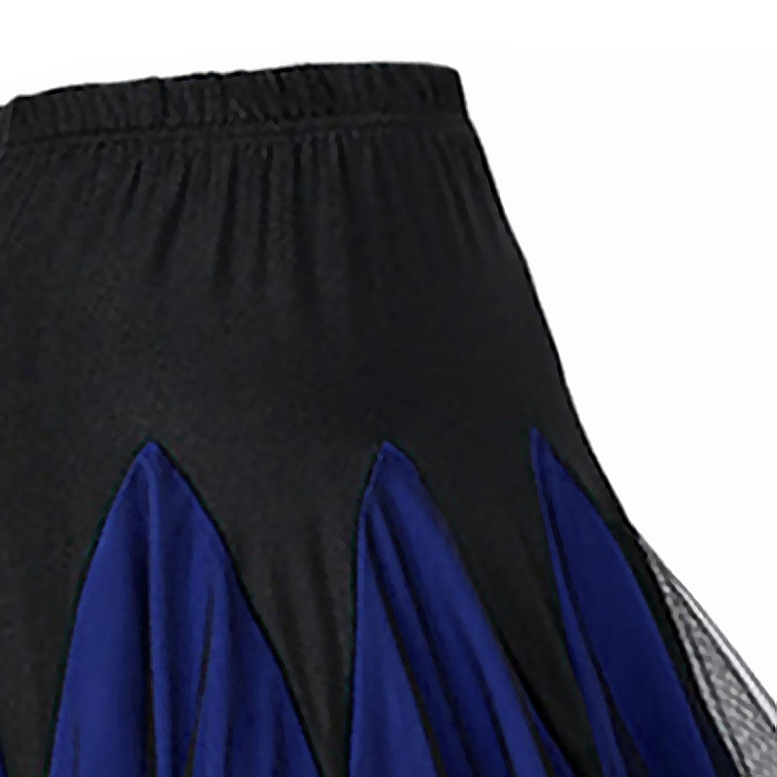 Kleid Tanz für Damen Ballsaalrock Tanzkleid mit Elastischem Bund Und Schwingendem Milchseide Und Mesh für Auftritte Übung Festival C