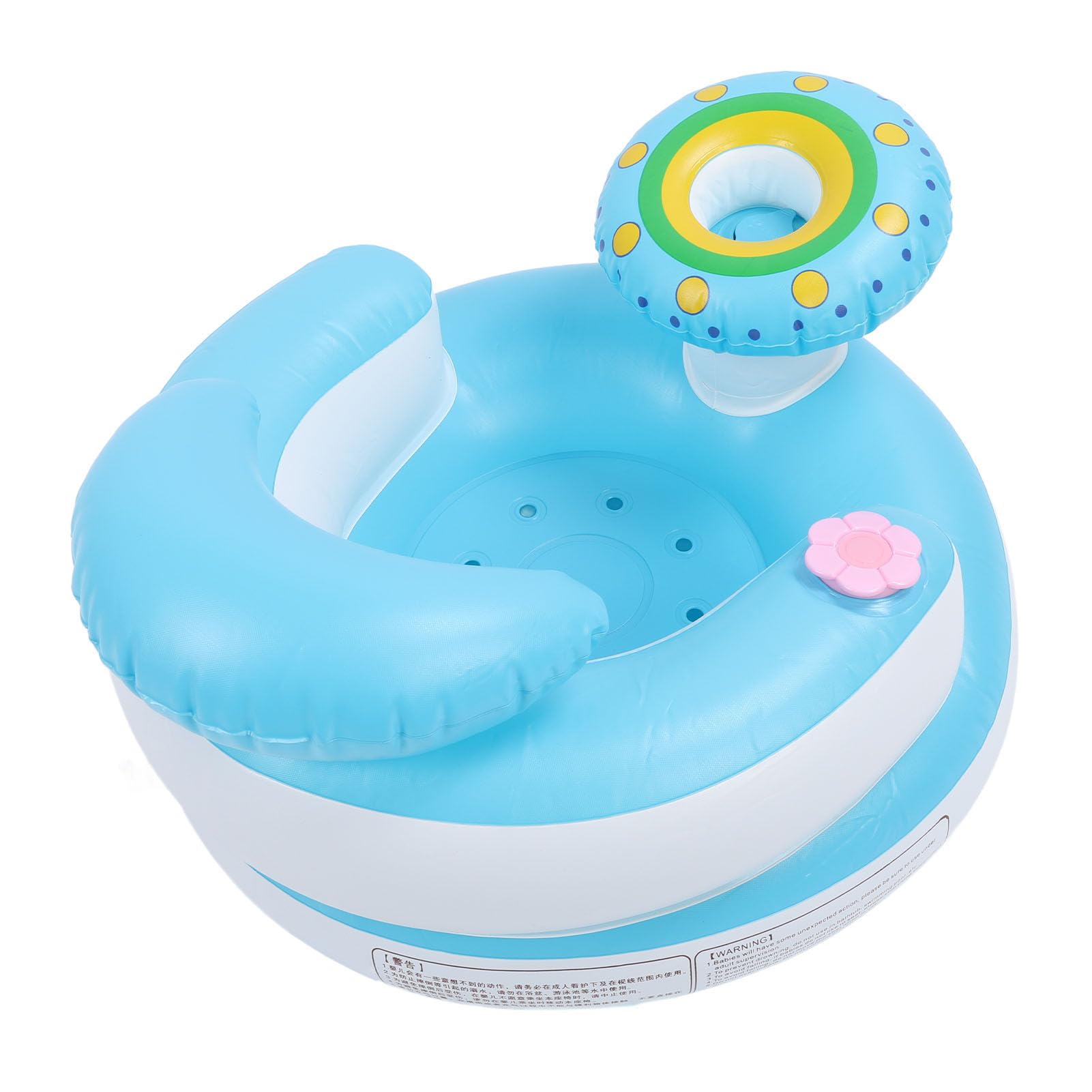 Aufblasbarer Babystuhl mit Sicherer Rückenstütze Zum Baden, Spielen, Füttern – Tragbares Baby für Neugeborene und Kleinkinder – PVC-Material Blau