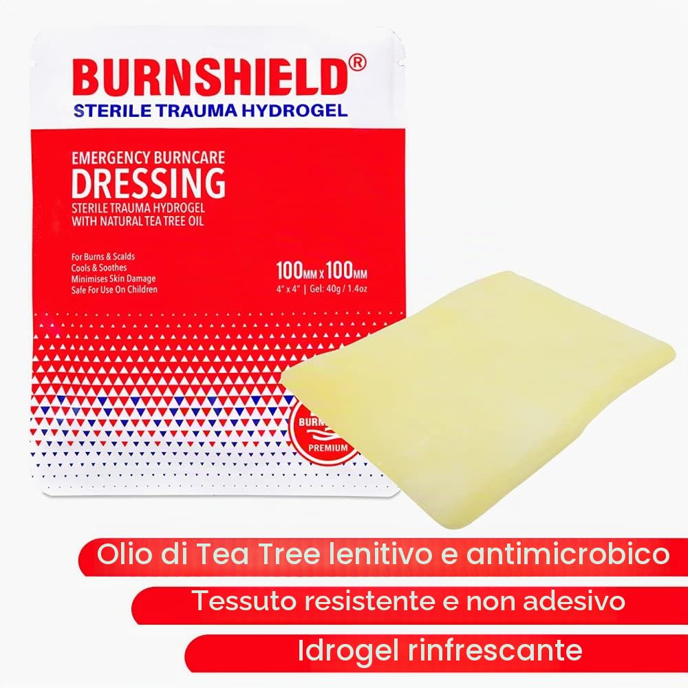 Burnshield 10,2 x 10,2 cm, medicazione sterile, 6 pezzi
