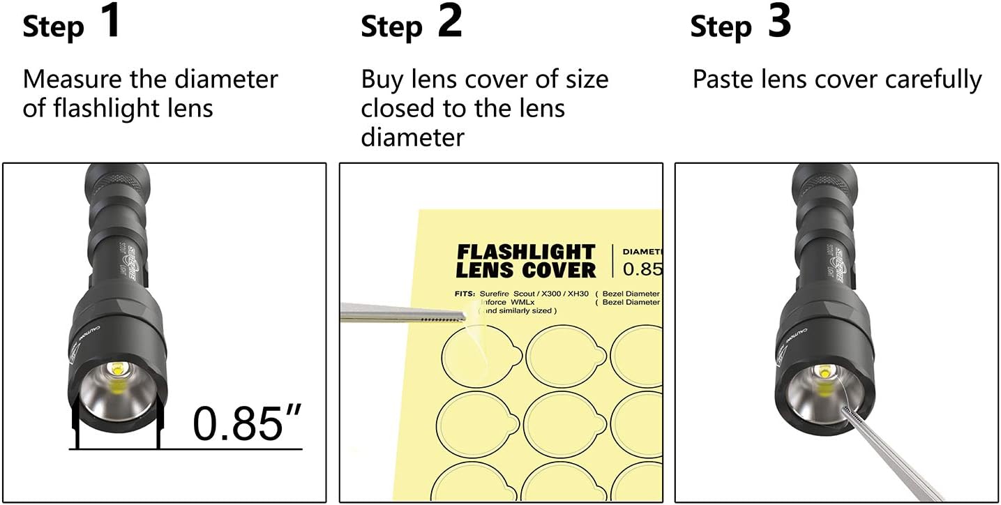 Flashlight Lens Cover, WML Lens Cover (0.95 inch/24.5mm diameter)