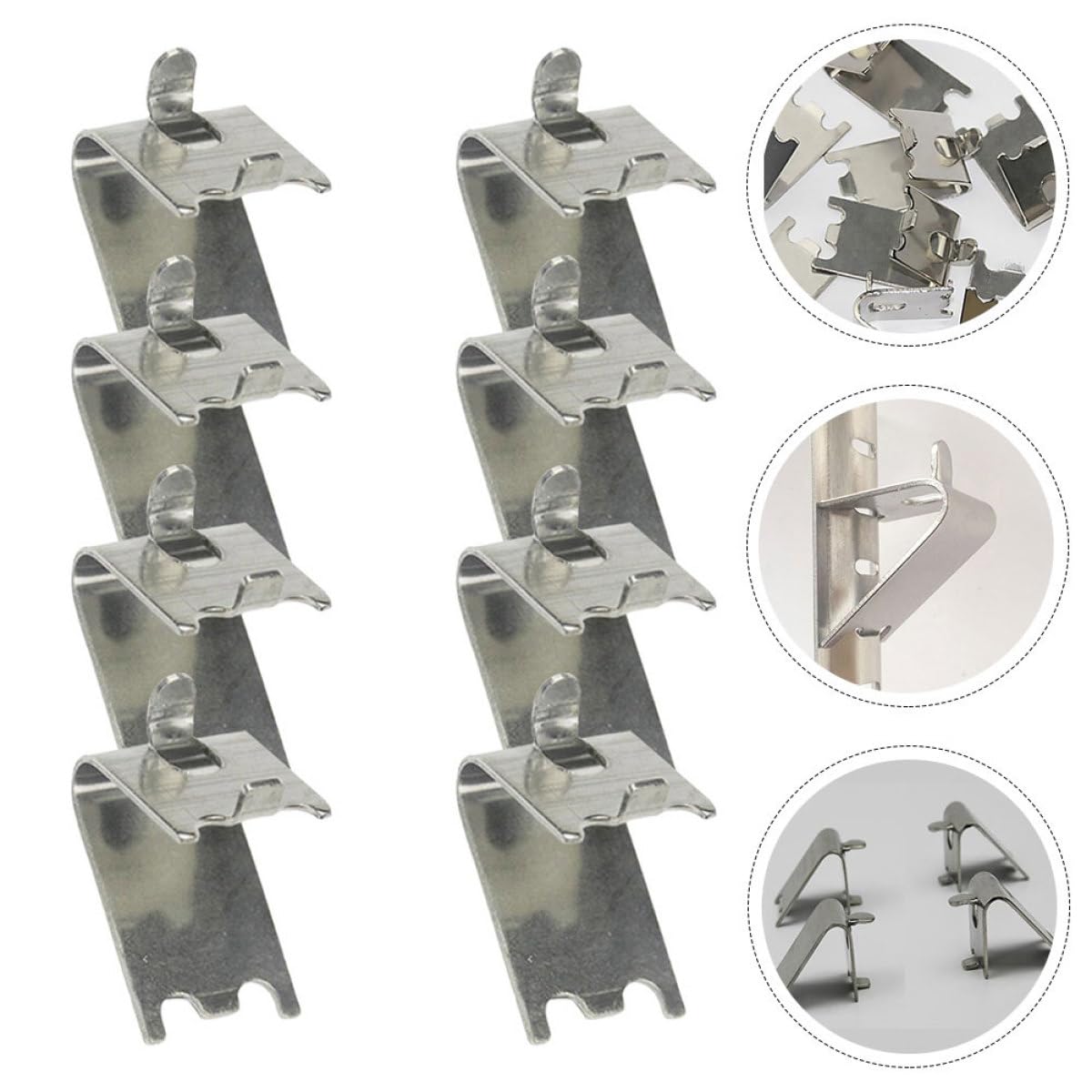 KeuLen Clips for Estante de refrigerador en Forma Z Acero Inoxidable, Soportes for congelador for estanterías Metal y Madera, Uso doméstico Cocina, 25 uds