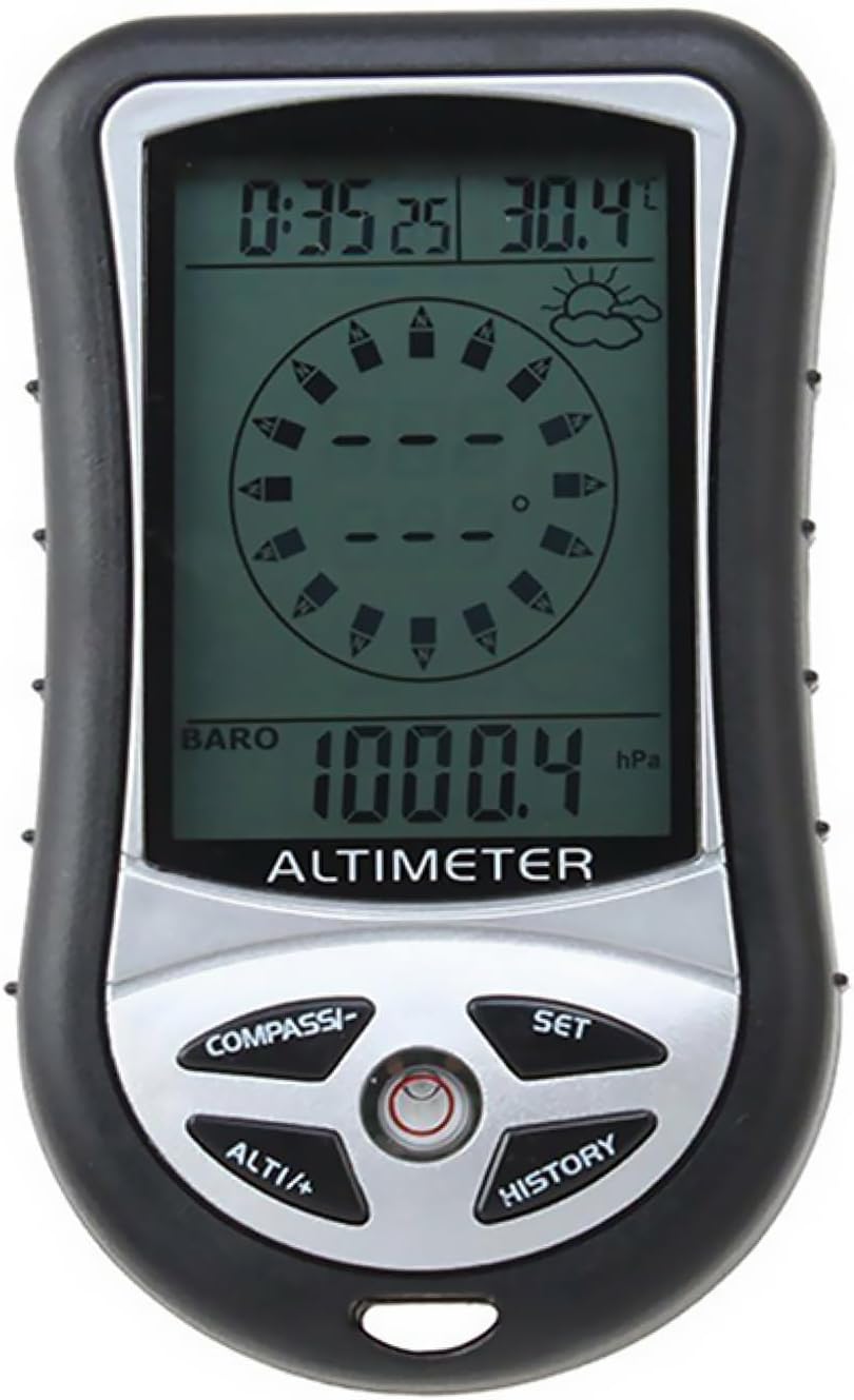 8 in1 Outdoor Hiking Hunting LED Digital Compass Altimeter Barometer Thermometer