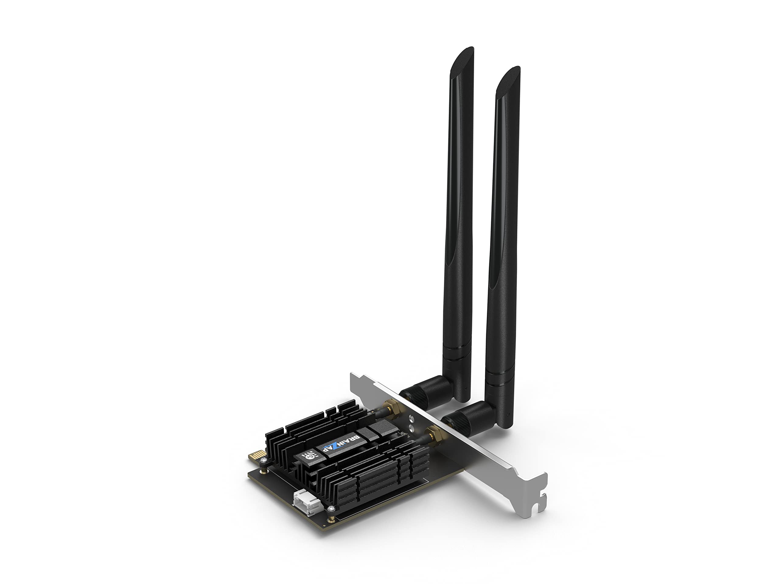 BRAINZAP Carte réseau PCIe PCI-Express 3000 Mbit/s WiFi 6 E 2,4/5/6 GHz Trie-Band Intel AX210 Carte réseau PC 802.11ax/ac/a/b/g/n Bluetooth 5.2