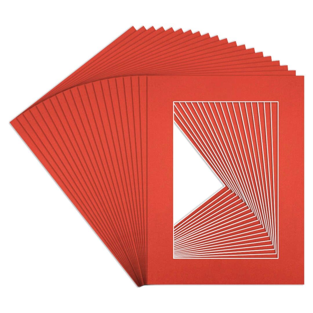Procut Global 8x6" Poppy Red Picture Mounts to Fit 6x4" Aperture - Precision Cut Cardboard Photo Mount - Ideal for Frames, Prints, Artwork & Certificates - Sizes & Colours Available - 20 Pack — image 1