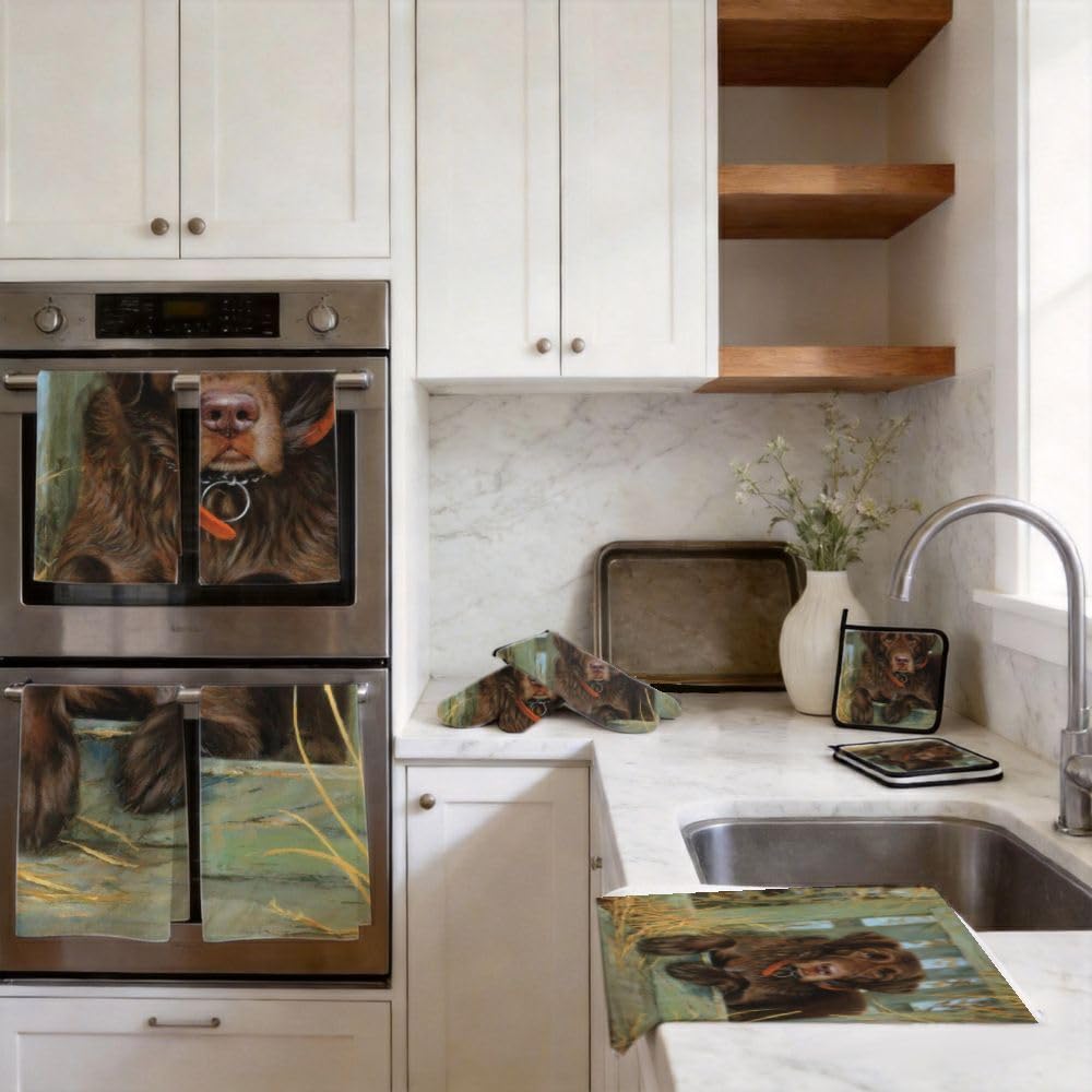 9PCS Brown Labrador Retriever Cucina Decor e Accessori Set