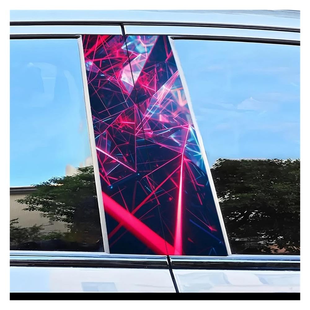 Dabhuoc One Color Car Parts 2 Pcs Car B-Pillar Sticker Geometric Lines Pattern Scratch Resistant Film