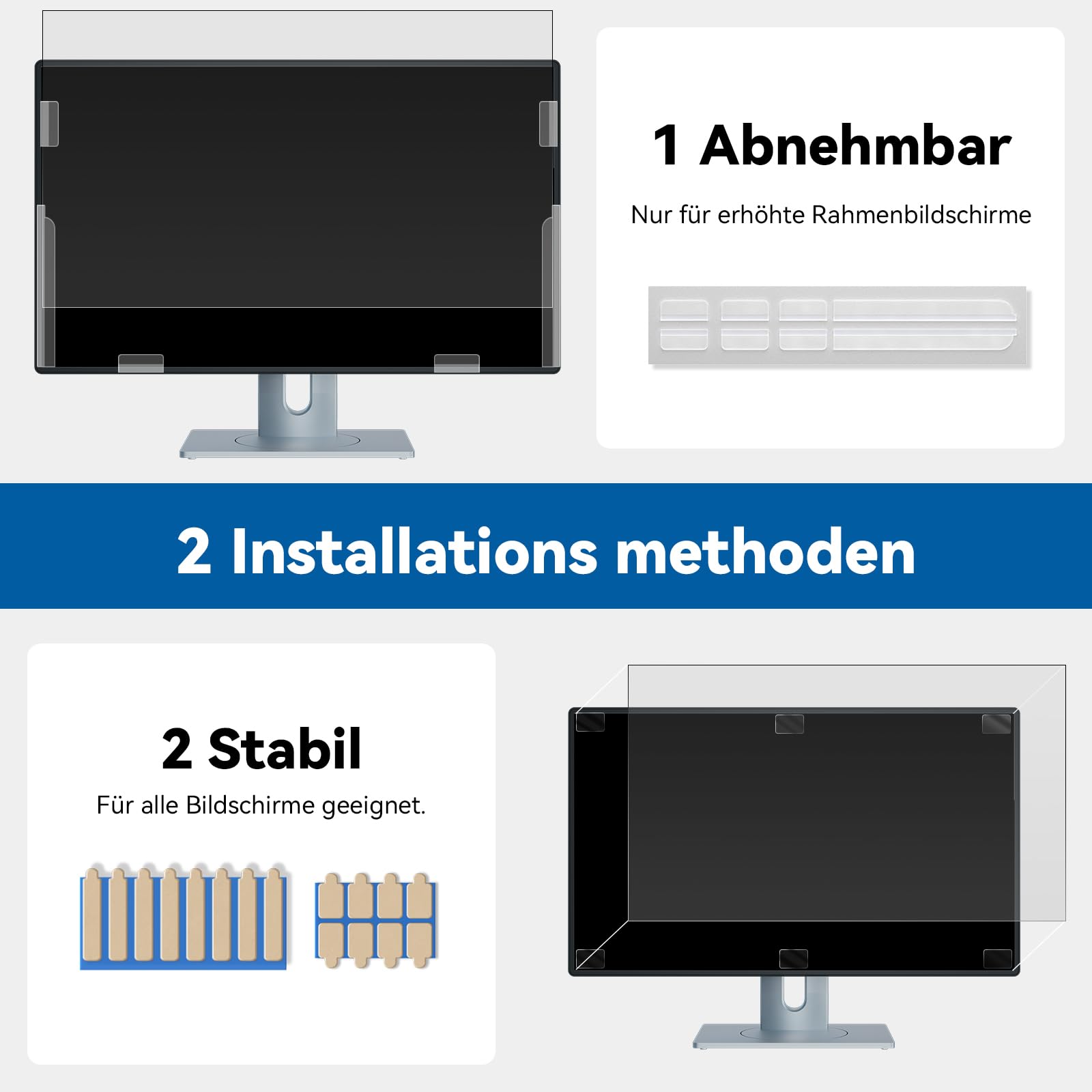 IPROKKO 2 pellicole protettive per la privacy per computer da 24 pollici, per monitor 16:9, rimovibili, anti luce blu, antiriflesso, per schermo da 24 pollici, Hp Dell Acer Lenovo