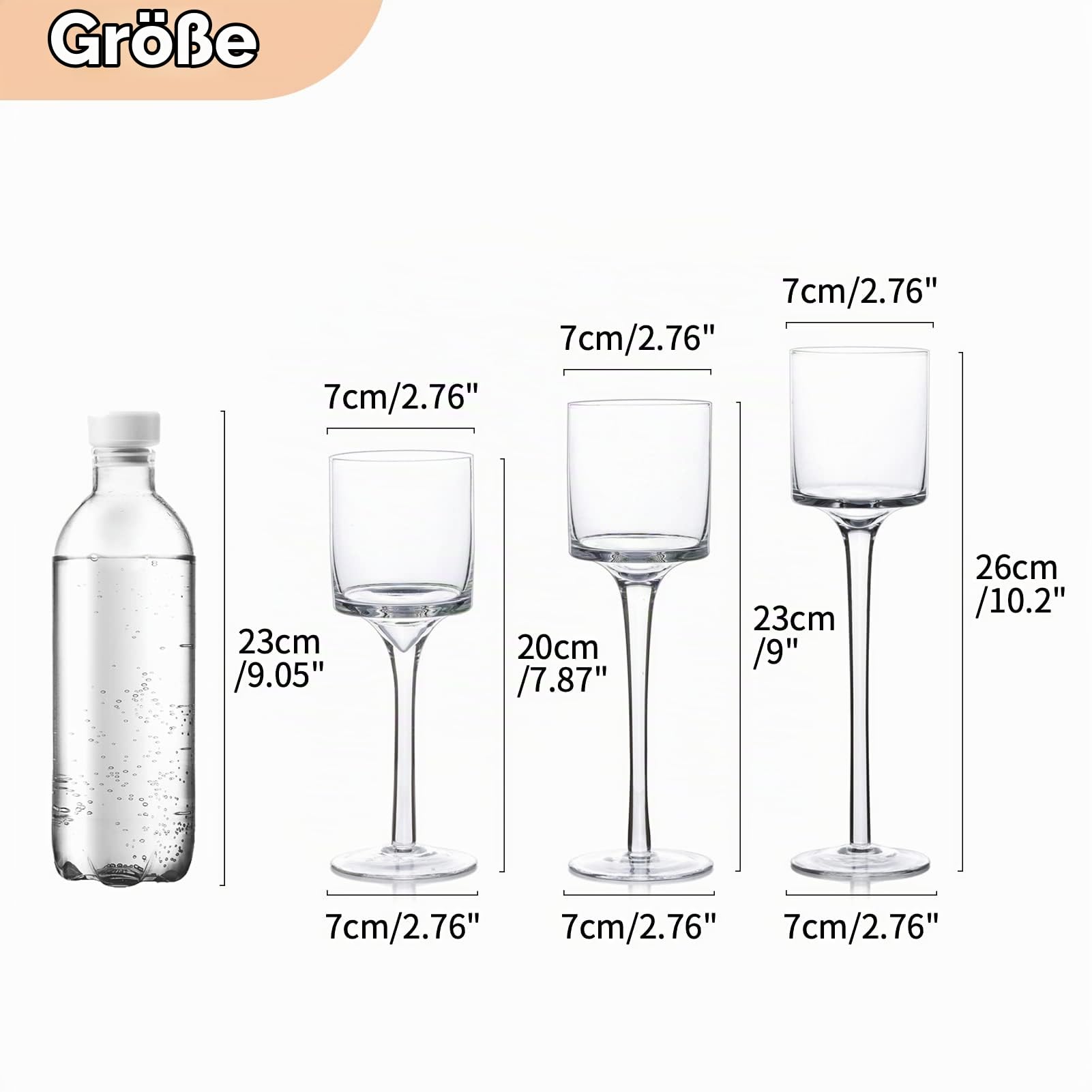 Nuptio Teelichthalter 6 Stück Glas Kerzenhalter - Teelicht & Schwimmkerzen Hohe Elegante Stumpenkerzenhalter für Hochzeit Party Tisch Weihnachten Tafelaufsätze Wohnzimmer Heimdekoration