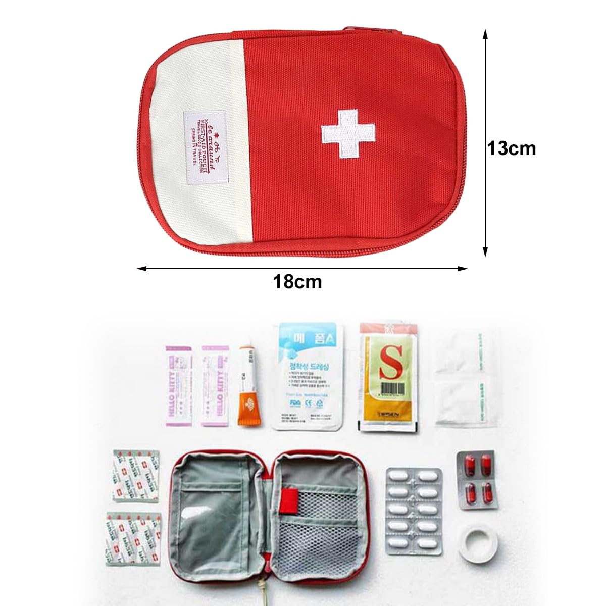Mini Botiquín de Primeros Auxilios,Bolsa de Primeros Auxilios,Bolsa Médica Vacio,Primeros Auxilios Portátil Bolsa,Botiquín Médico Vacío,Botiquin de Primeros Auxilios Vacía,(Rojo)