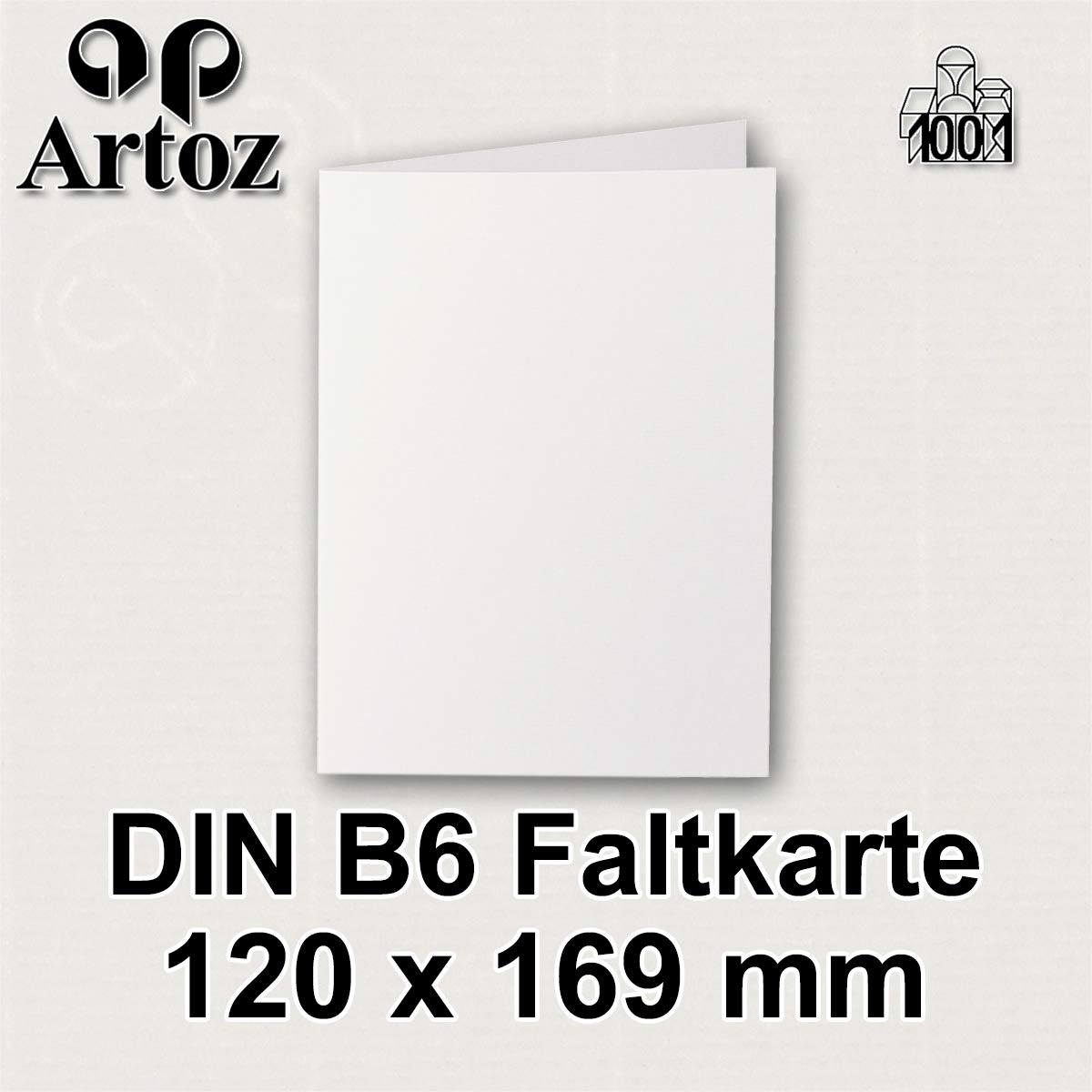 ARTOZ Lot de 50 cartes pliantes DIN B6 - Ivoire (crème) - 120 x 169 mm - Cartes pliantes vierges - Cartes à personnaliser - 220 g/m² - Série 1001