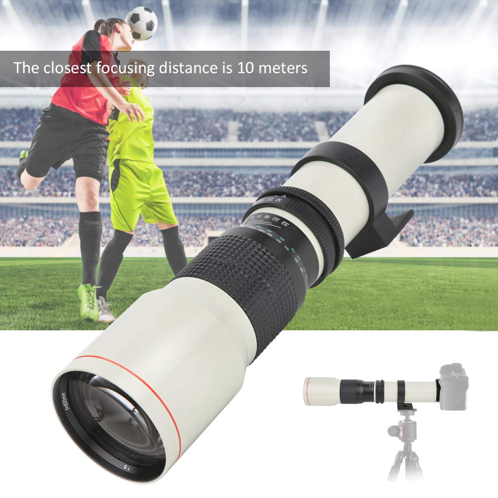 Sxhlseller Teleobiettivo con Focale Fissa da 500 Mm F8-F32 con Messa a Fuoco Manuale per Fotocamera EF-S per Riprese di Animali Selvatici, Paesaggi Naturali, Giochi Sportivi, ECC.