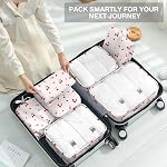 Packing Cubes for Travel, Packing Cubes with Shoe, Cosmetics, Clothing,and Accessories Bags, Travel Cubes for Packing Suitcase Organizer for Women Men, Cherry, Large
