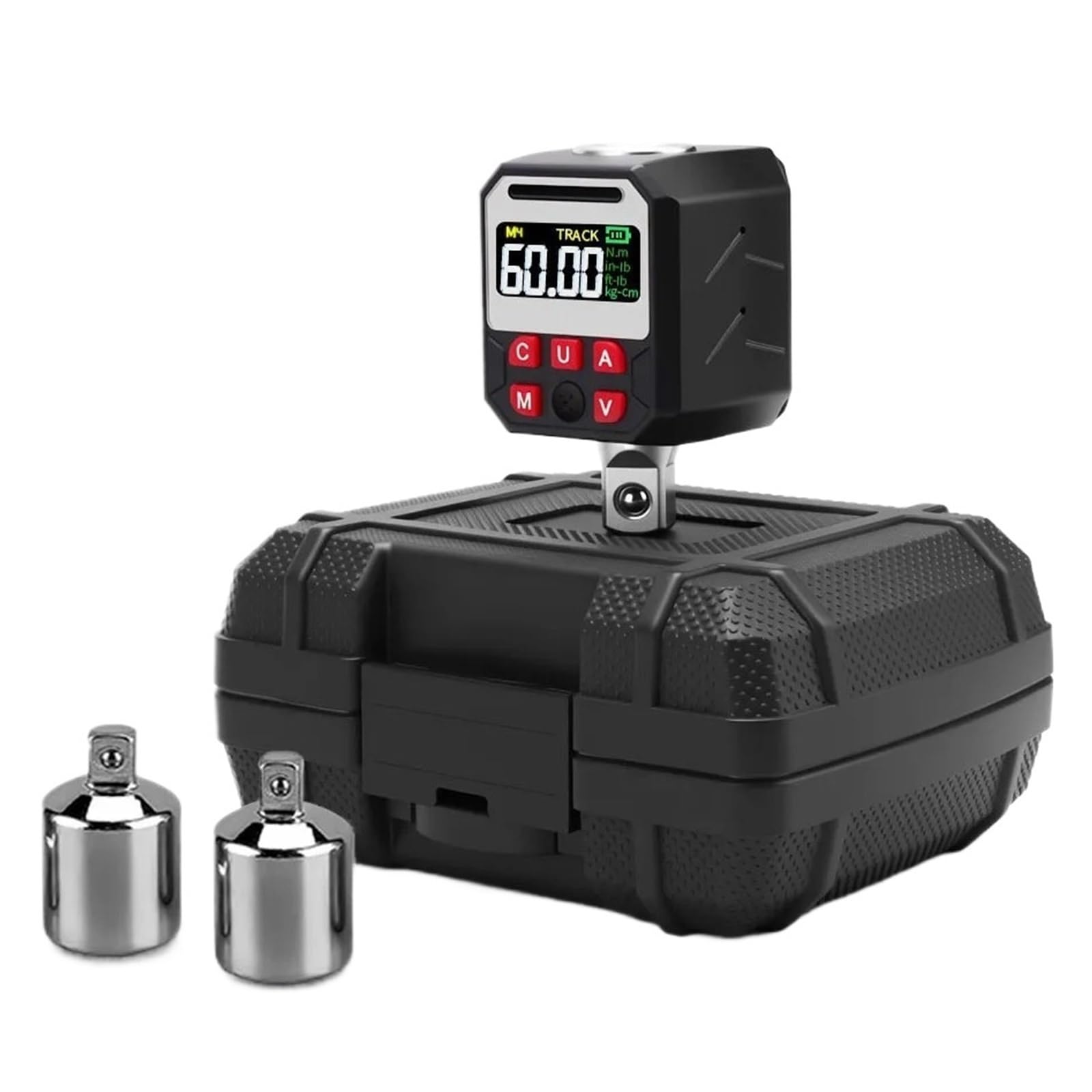 Jckjwl Black 1/2" Digital Torque Wrench Adapter, 17-340Nm Range With Smart Display, Preset & Data Storage For Automotive, Motorcycle & Car Multiple Unit Switching(3 To 60Nm)