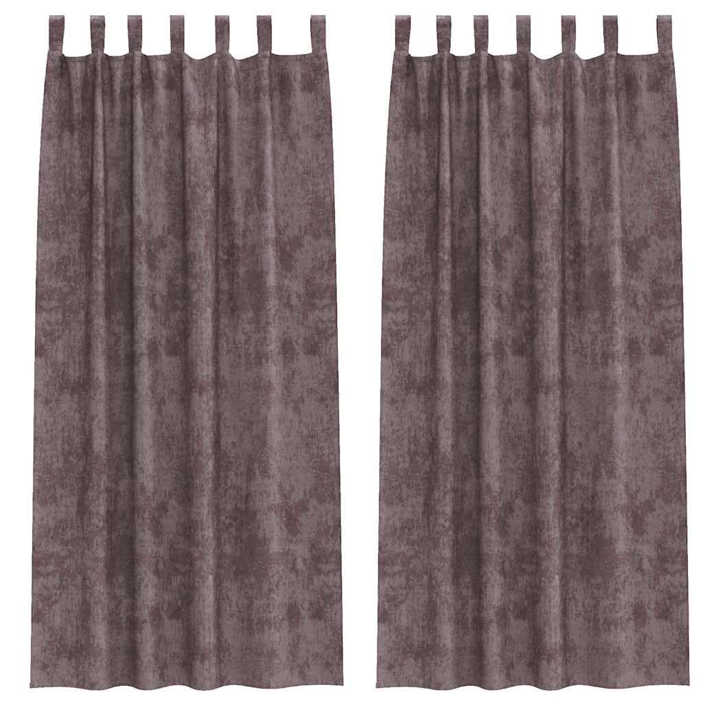 Tende in Velluto 2 Pannelli Marrone 225 x 140 cm