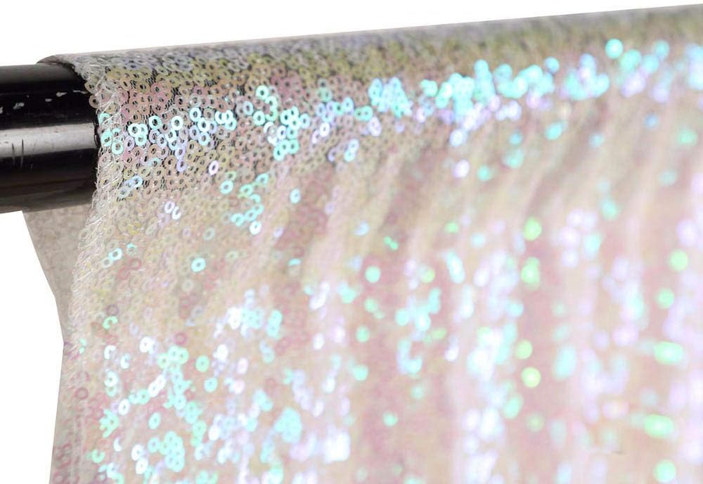 Crazy Clearance Sequin Curtains 2 Panels White Iridescent 2FTx8FT Sequin Photo Backdrop Sequin Backdrop Fabric Background New Product Sequin Curtains 2 Panels White Iridescent 2FTx8FT Sequin Photo Backdrop Sequin Backdrop Fabric Background