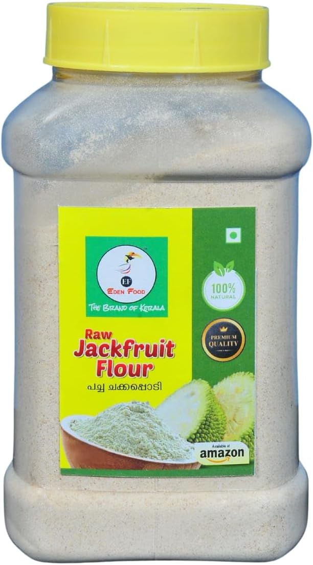 EDEN FOOD EF JACKFRUIT (WHOLE) FLOUR 225 G | Dried Raw JACKFRUIT Whole Powder | Kerala BRAND Organic Food 225 GM | No preservatives | In a pet Jar | Eden Food | CHAKKA PODI | 225 GM