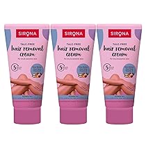 Sirona Hair Removal Cream for Women, Dry and Sensitive Skin – 50 gm (Pack of 3) | with Aloe Vera, Vitamin E & Shea Butter | Ideal