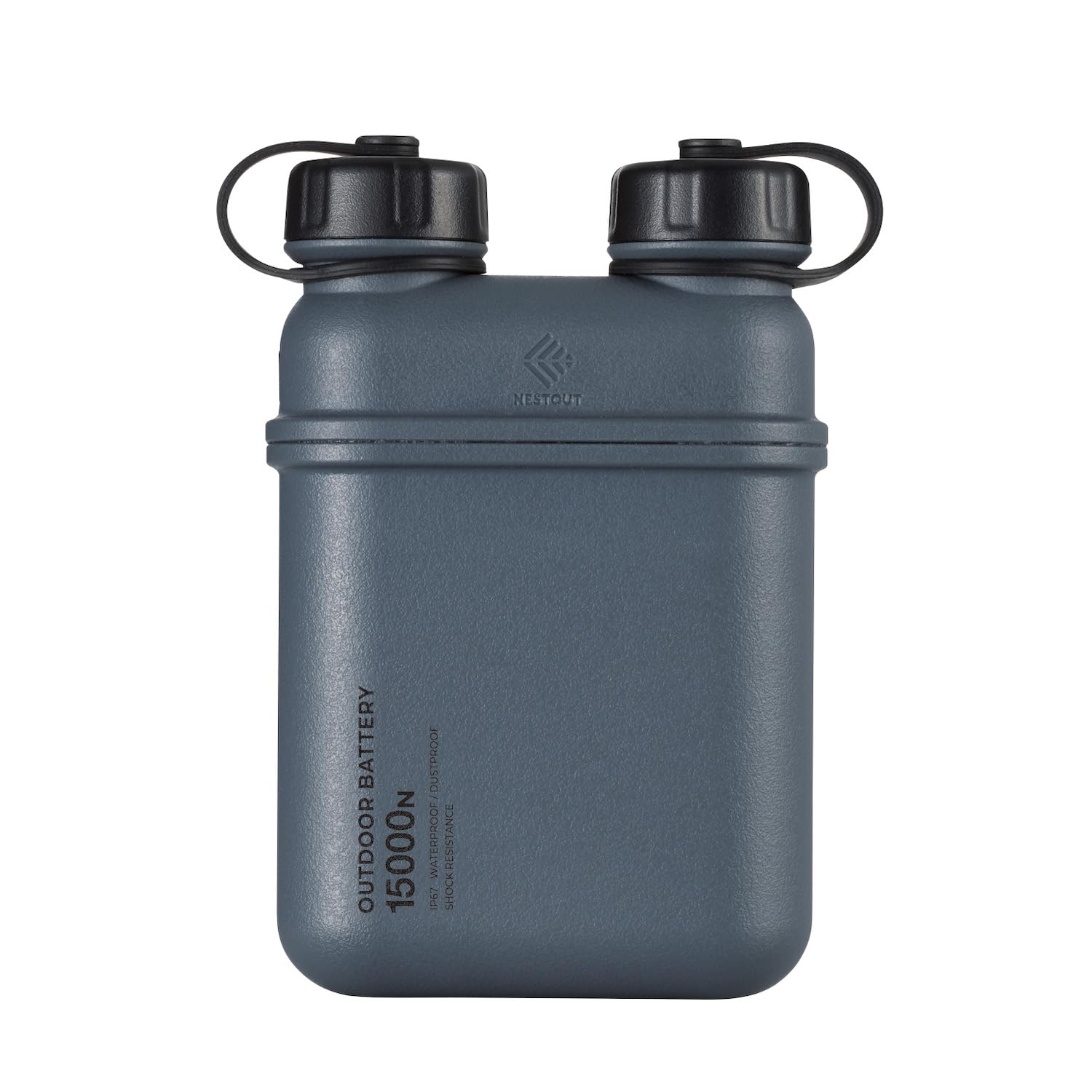 ELECOM NESTOUT Portable Charger, 15000mAh Outdoor Battery Power Bank, 32W USB-C Fast Charging PD, Waterproof IP67, Durable Shockproof, Battery Pack for Smartphone Tablet Hiking Travel Camping - Gray
