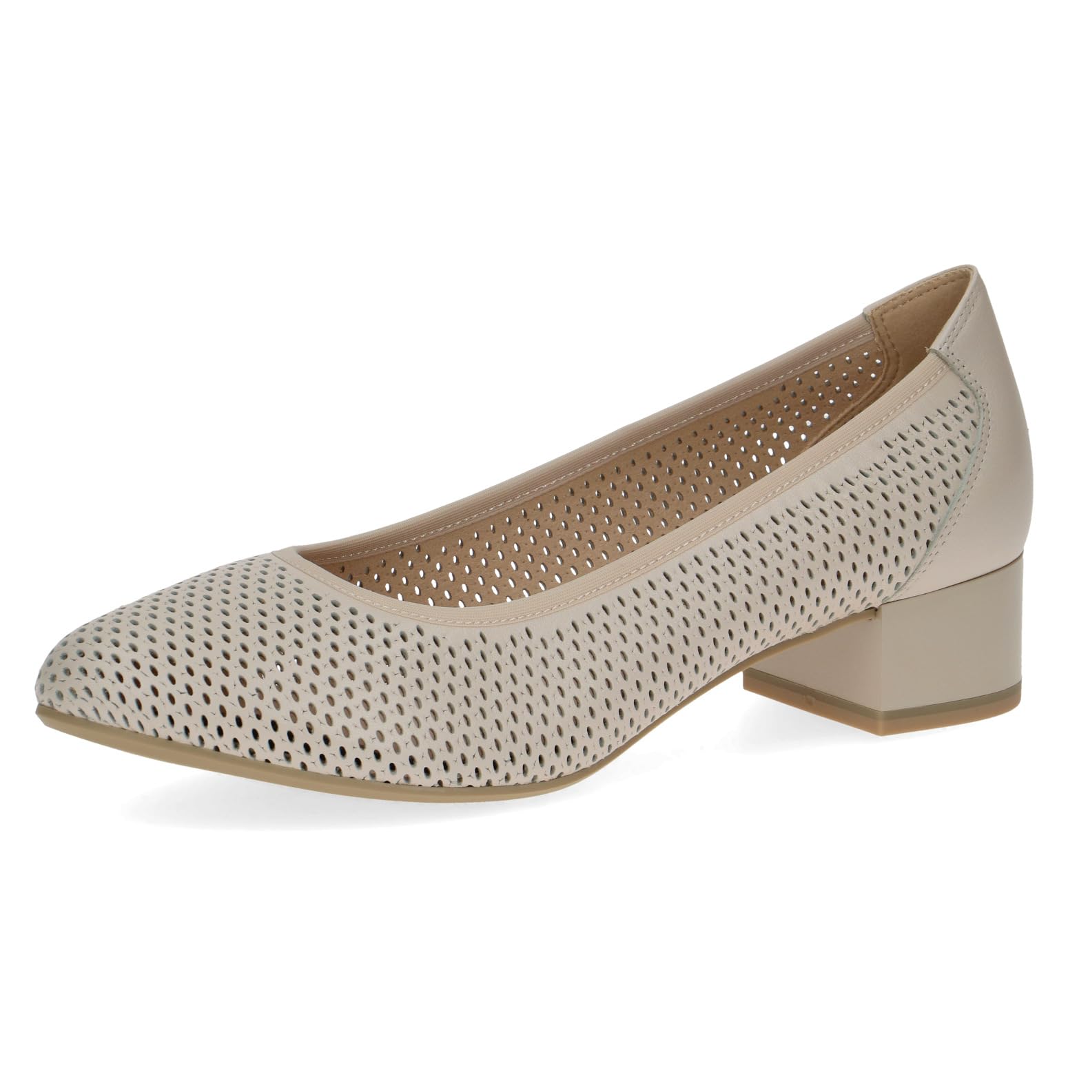 CAPRICE Women's Leather Pumps, Beige (Cream Nappa), 8 UK