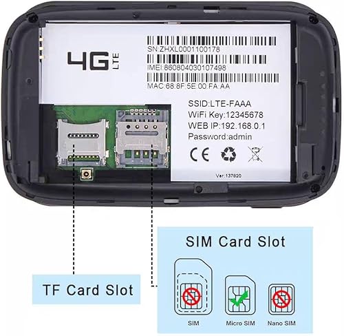 Miniatura 6 de Enrutador WiFi móvil 4G LTE, WiFi WiFi móvil desbloqueado, router de Internet inalámbrico con ranura para tarjeta SIM para viajes al aire libre,