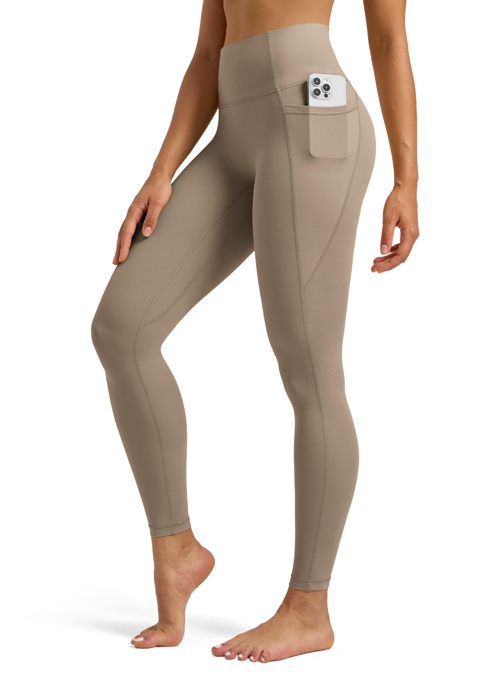 WILLIT Sport Leggings Damen Sporthose mit Taschen Yogahose Gym Leggings Blickdicht High Waist Lang Laufhose Workout 64cm/71cm