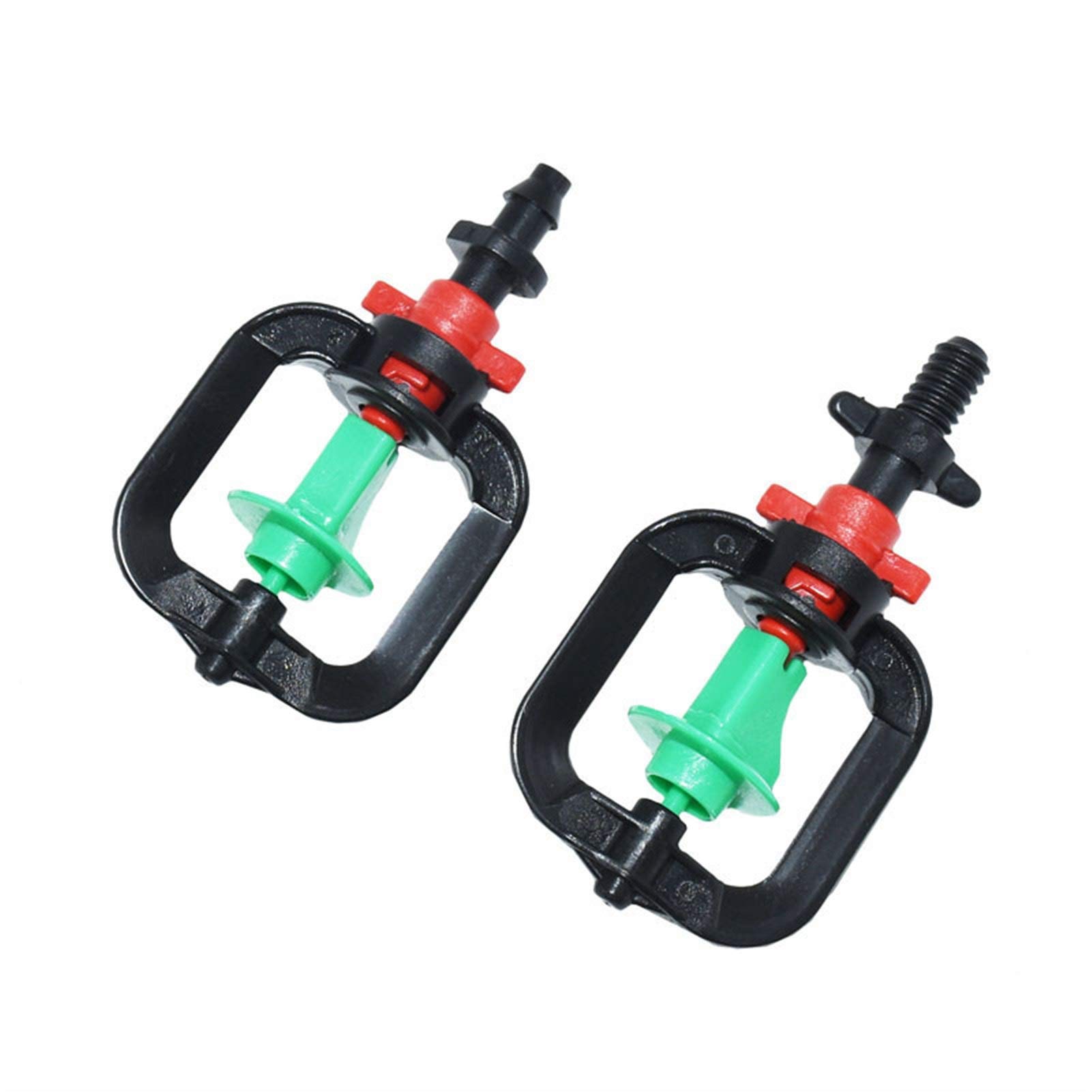 Irrigazione di Giardinaggio irrigata Garden Microjet Sprinkler Greenhouse Hanging Roting Micro Ugello Micro con spinata 1/4 "6mm Connettore filettato da 6 mm 100pcs (Color : Threaded)