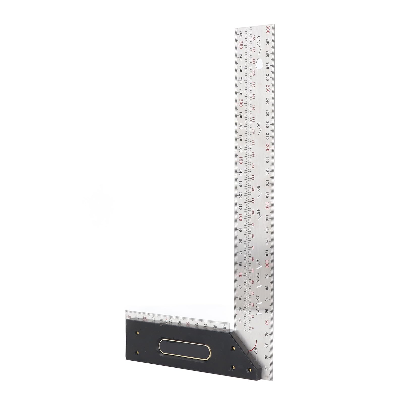 Righello quadrato a L in acciaio inossidabile con scala di alta precisione per la lavorazione del legno e progetti fai te (300mm)