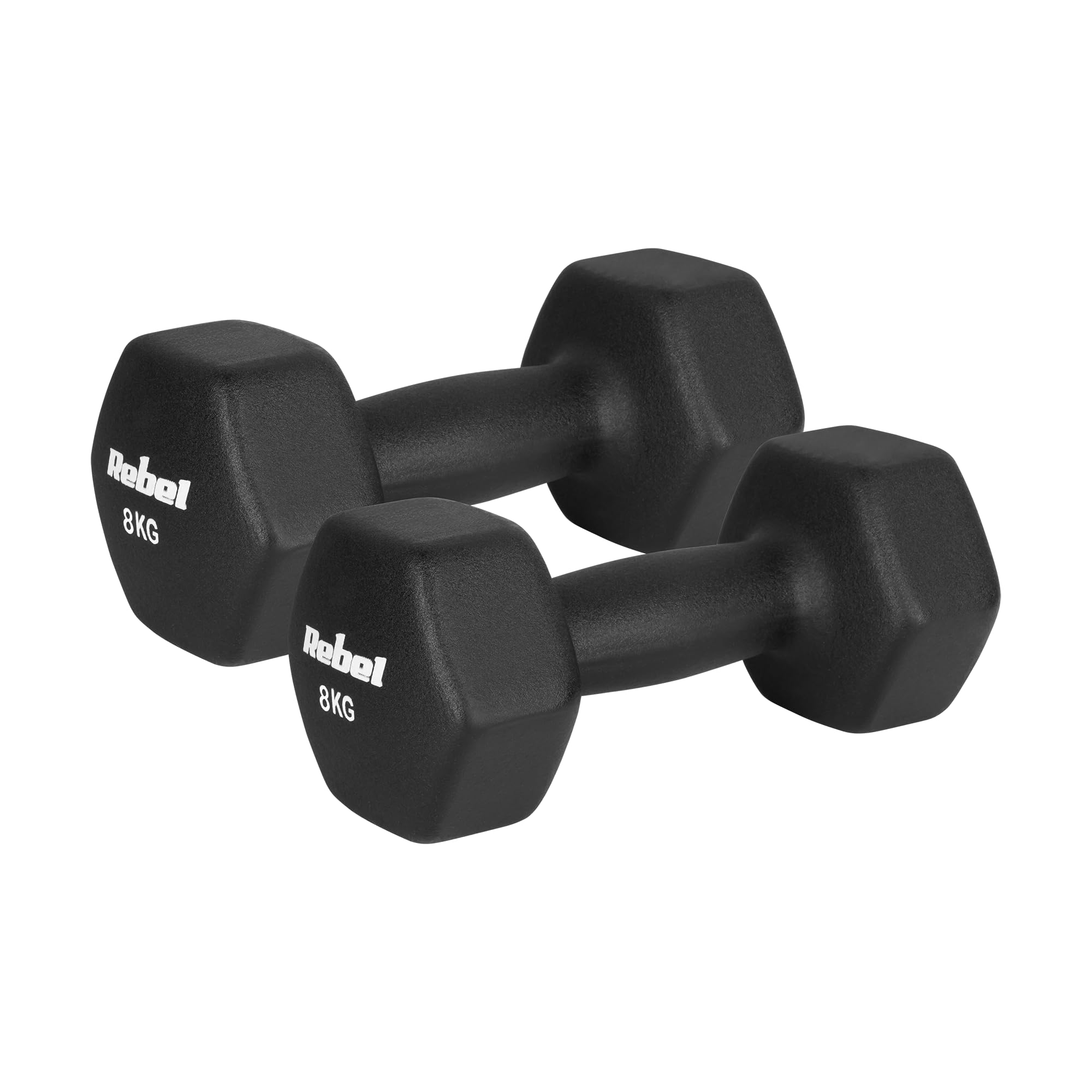 Rebel Electro Hantelscheiben Gusseisen Neopren HEX 2x8kg