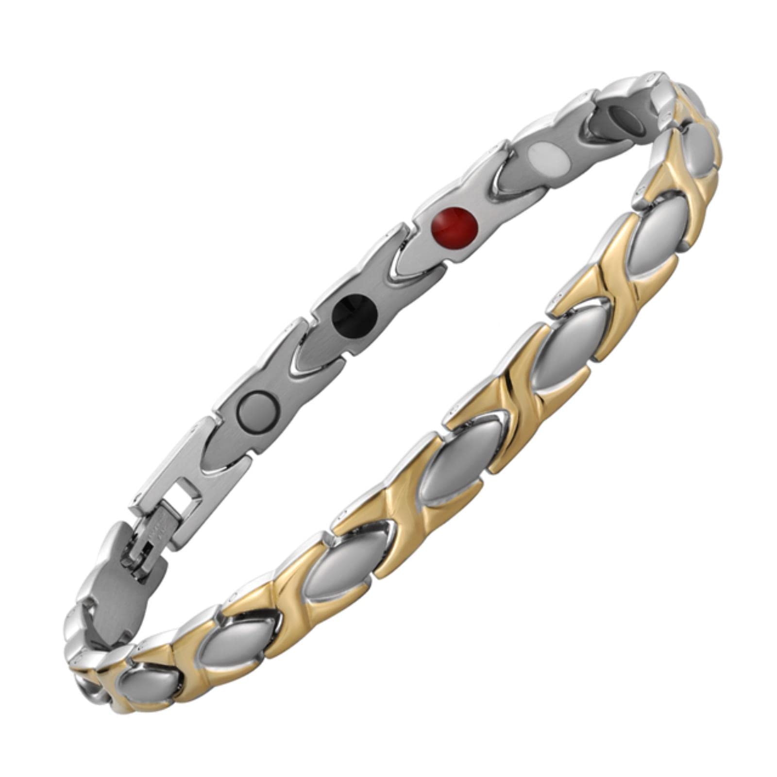 LMJNL Vacuum Electroplating Magnetic Bracelet Titanium Steel Hand Jewelry Personality Simple Stainless Steel Couple Bracelet