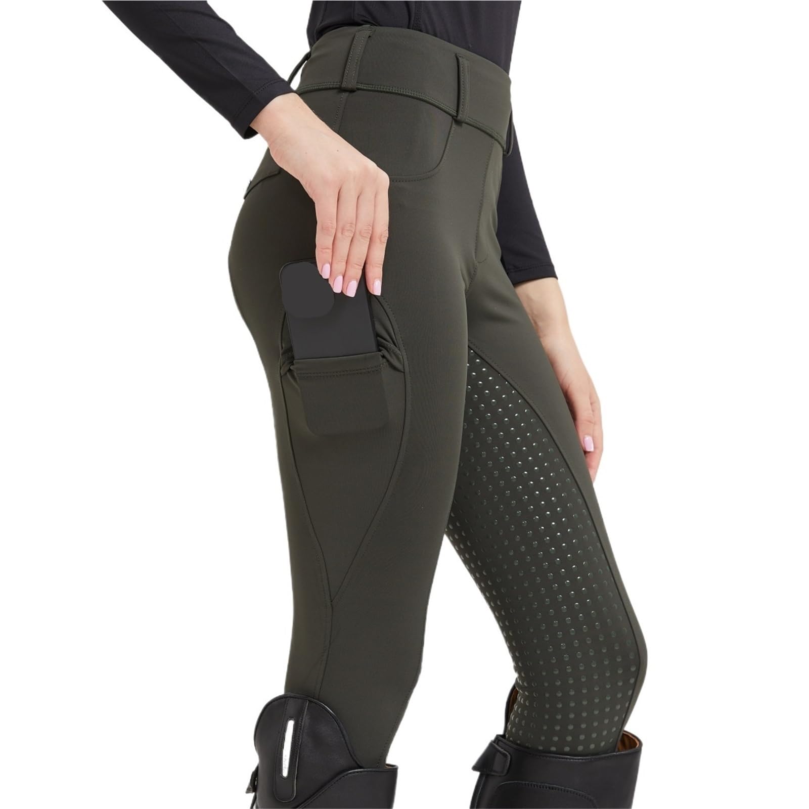 Pantalones de equitación Pantalones de equitación Profesionales de Silicona Antideslizantes for Ciclismo y Deportes de equitación, Ideales for exámenes ecuestres.(Wine Red,L)