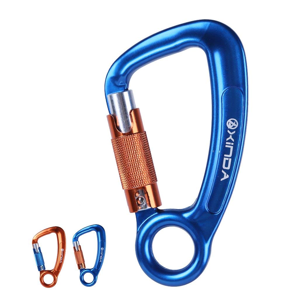 30 KN / 3000 KG Outdoor D Shape Triple Lock Moschettone Rock Climbing Escursionismo Attrezzature di sicurezza per lavoro – 2 colori blu