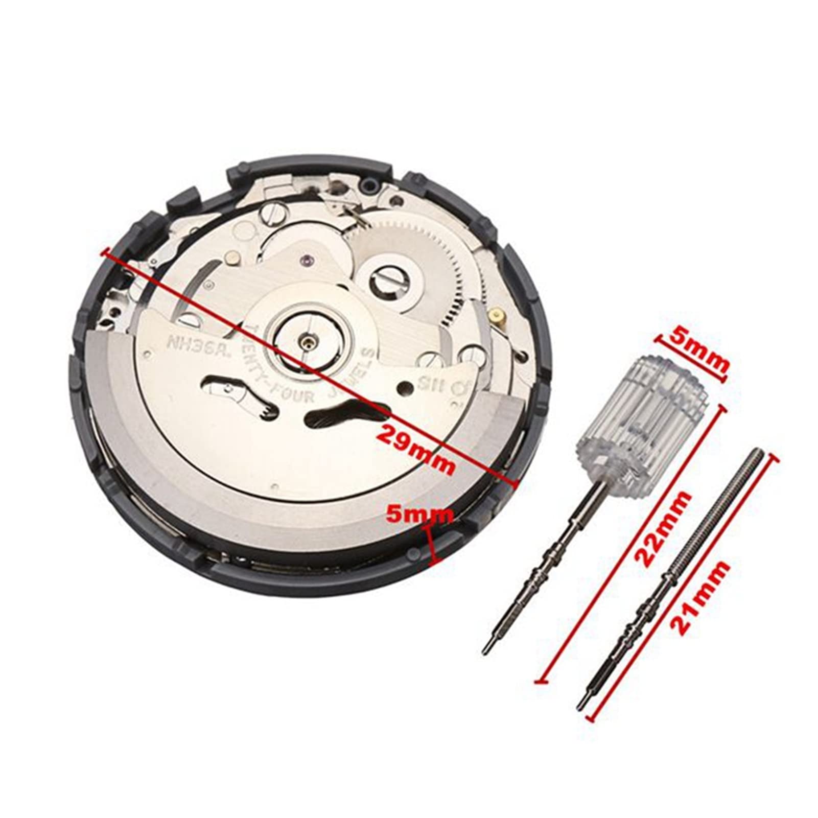 Kit di Strumenti per la Riparazione del Movimento Meccanico Automatico dell'orologio NH36 da Uomo, Accessorio e Parte di Ricambio.