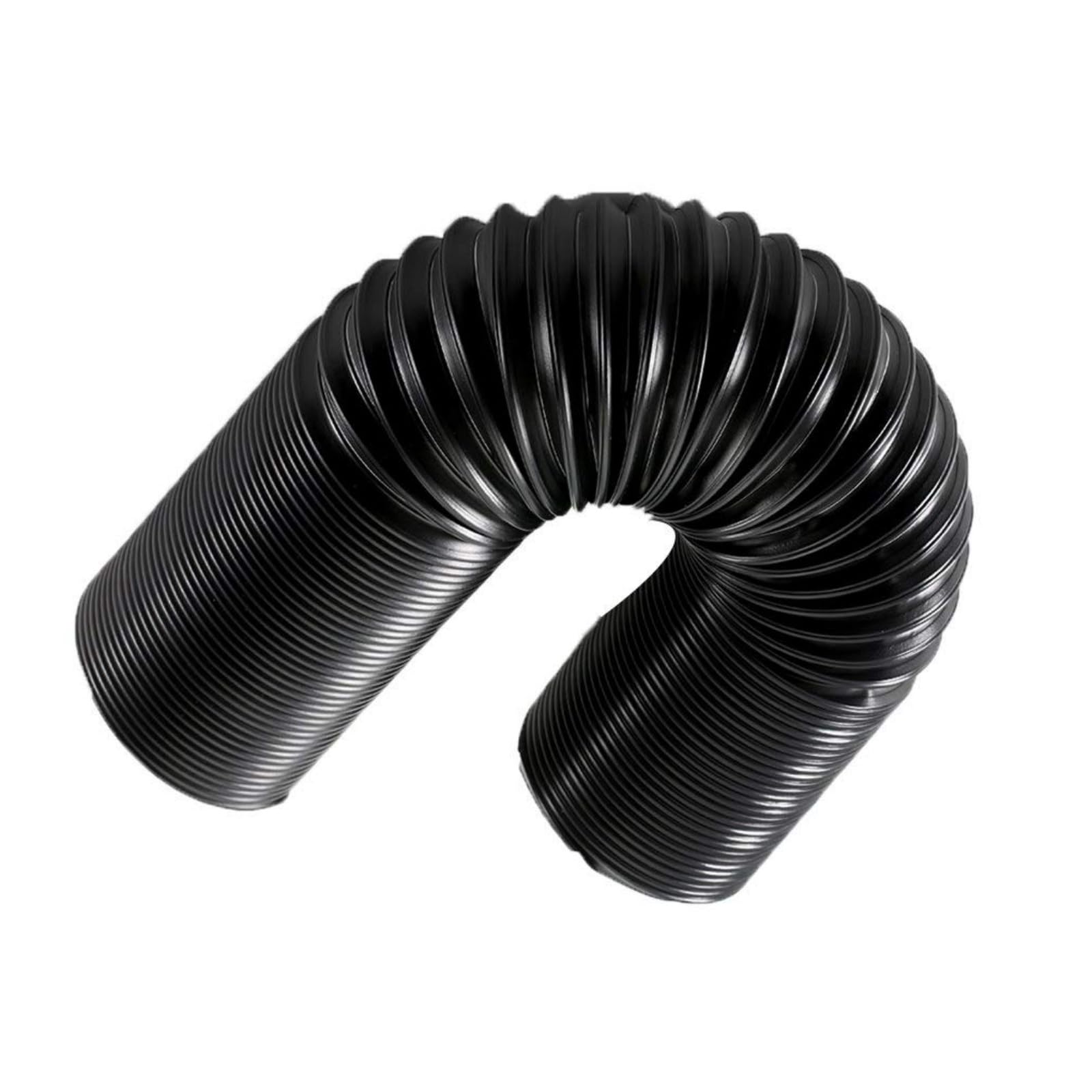 Flexible Transparent Black PU Debris Hose, 115mm ID, 1m Length, 0.63-2mm Thickness, for Industrial Vacuum Extractor(0.93mm)