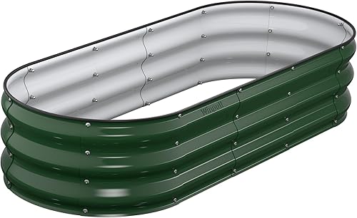 Miniatura 20 de Kit de Cama de Jardín Elevada, Caja de Plantación Galvanizada de 6 x 3 x 1 pies para Exteriores con Bordes de Seguridad, Camas Elevadas de Metal