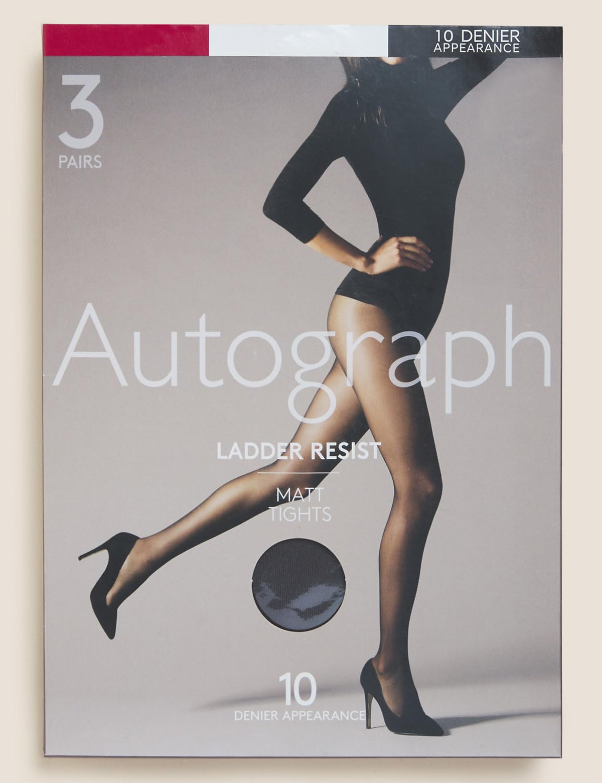 Marks & Spencer 3pk 10 Denier Ladder Resist Matt Tights