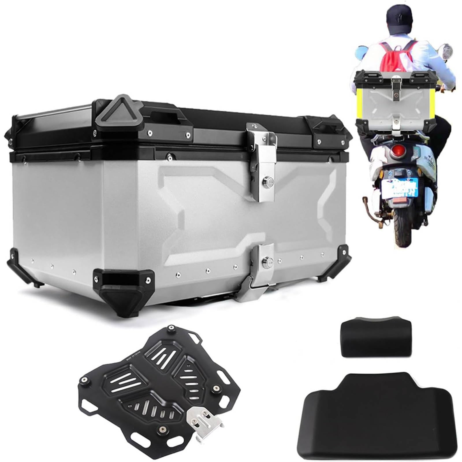 Coffre de moto universel étanche pour le rangement de casque et bagages de tour