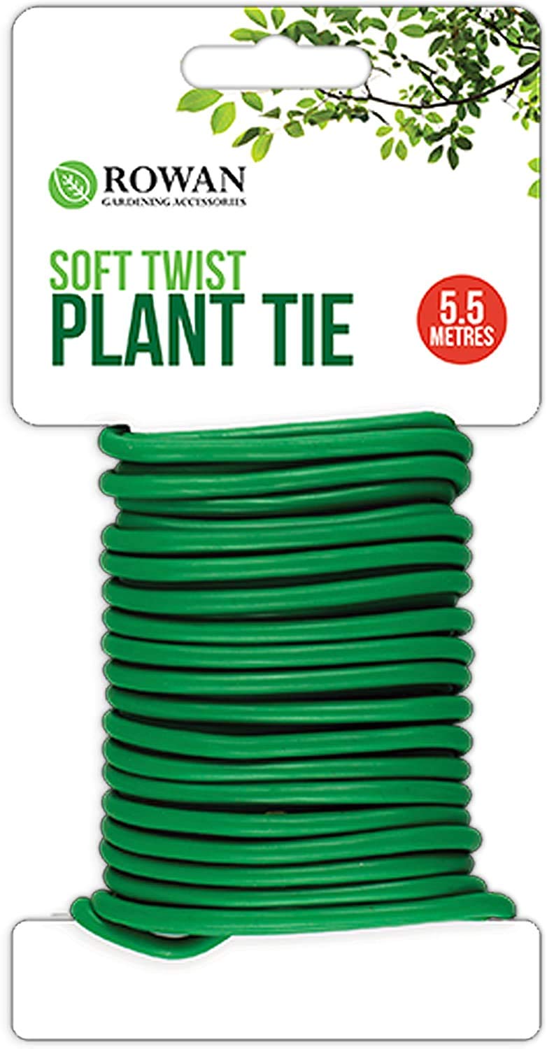 5.5m Soft Plant Support Tie Reusable Weatherproof Long Thick Garden Twist Wire | Reduces Damage To Plants & Stems
