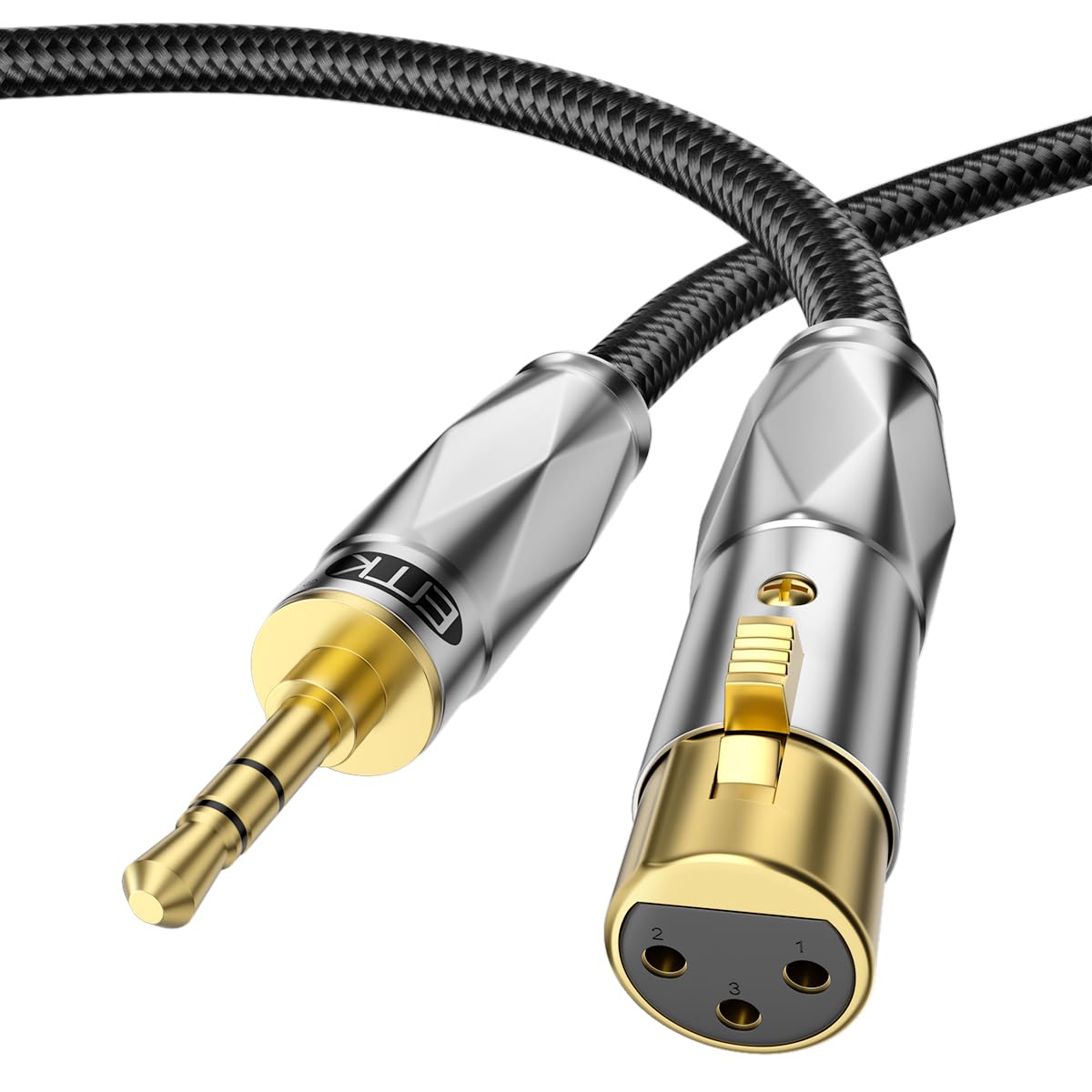 EMK Unbalanced 3.5mm to XLR Cable, 1 Metre, Male to Female, Ideal for Smartphones MP3 Players, Tablets, Laptops, Microphones