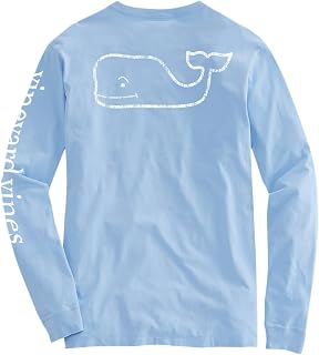 Women's Long Sleeve Vintage Whale Pocket T-Shirt, Jake Blue